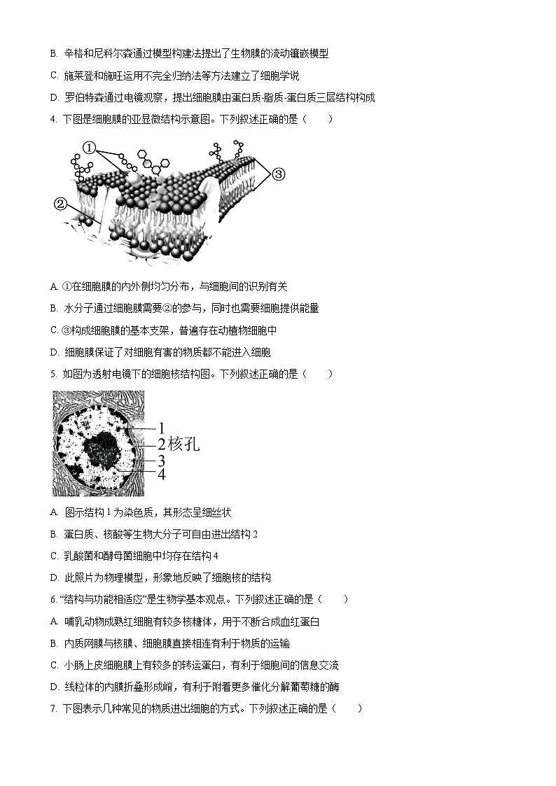 江苏宿迁市2025-2026学年高一年级上学期质量监测上学期期末生物试卷(试卷+解析)第2页