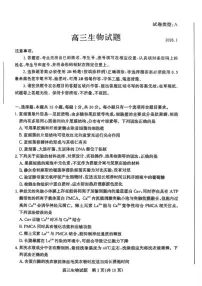 2026届山东省滨州市高三上学期1月期末考试生物学试卷（含答案）