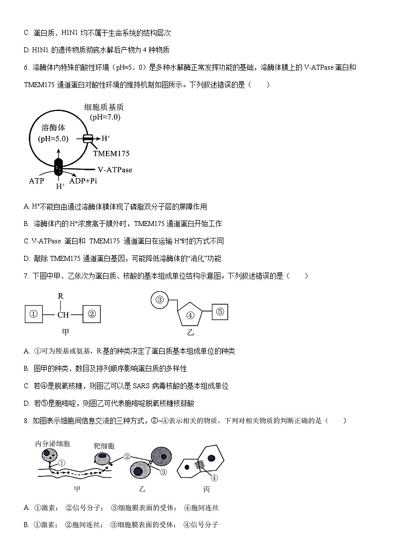 2025-2026学年甘肃省天水市清水县期末联考高一上学期1月期末生物试卷(学生版)第2页