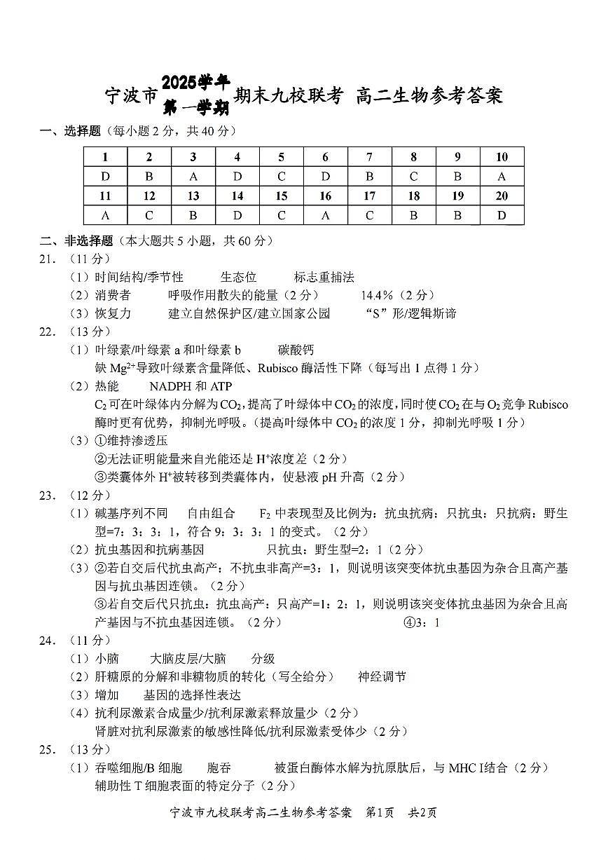 扫描件_生物答案第1页
