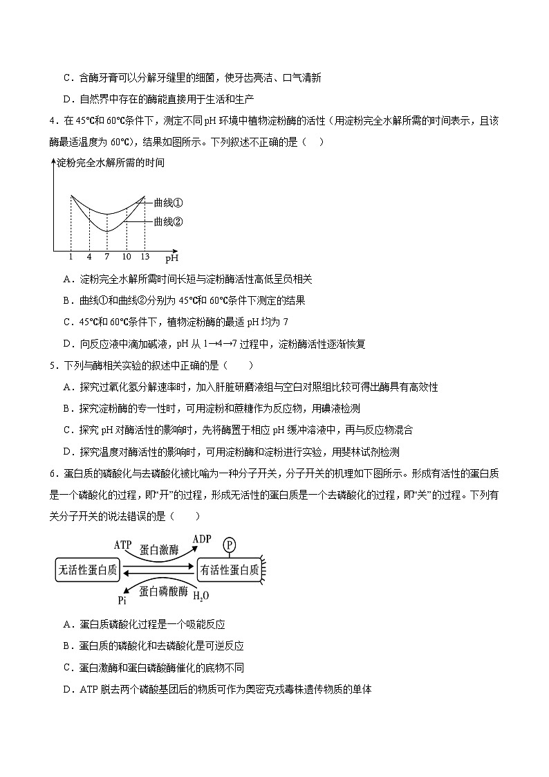 高考生物一轮单元检测卷细胞的能量供应和利用(原卷版)第2页