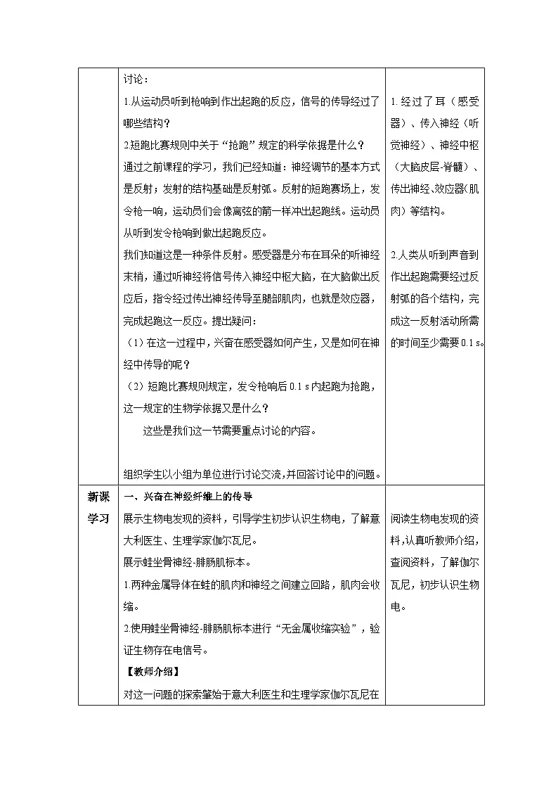 2.3 神经冲动的产生和传导(第1课时)-教学设计-2025-2026学年高二上学期《生物》(人教版)选择性必修1第2页