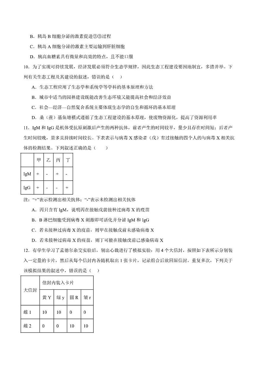 广东省两校2025届高三上学期1月第一次模拟考试生物试卷(含答案)第3页