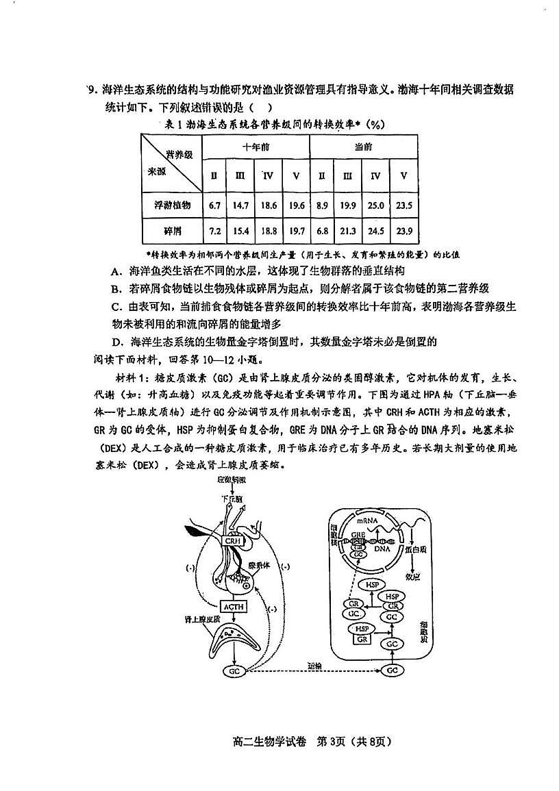 天津市河东区2025-2026学年高二上学期期末生物试卷第3页