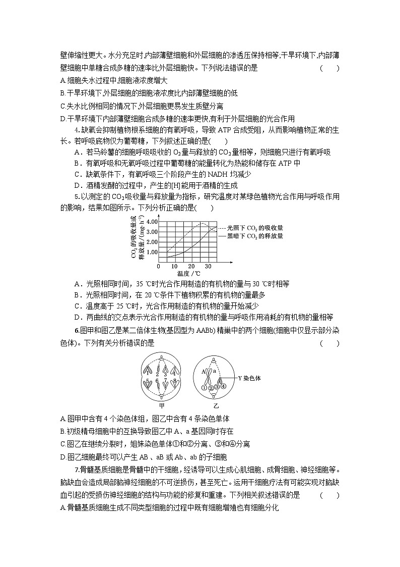 高三生物试题考试版第2页