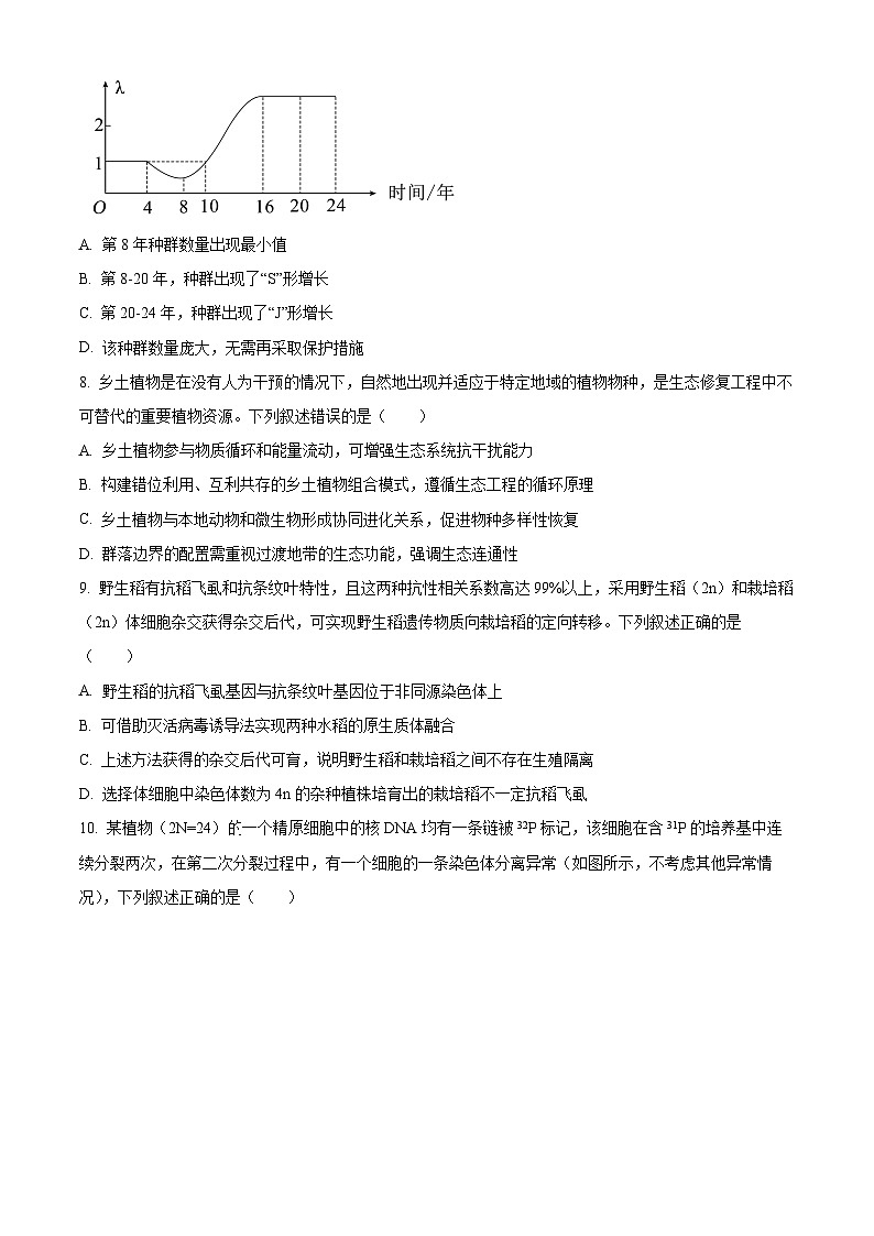 2026届湖南岳阳市高三年级教学质量监测(一) 生物学试卷(试卷+解析)高考模拟第3页