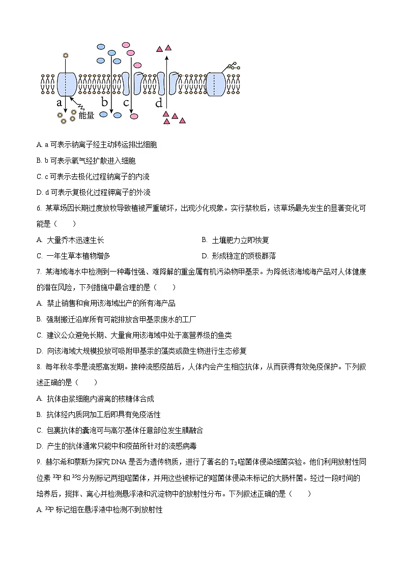 浙江台州市2025-2026学年高二上学期期末考试生物试题(试卷+解析)第2页