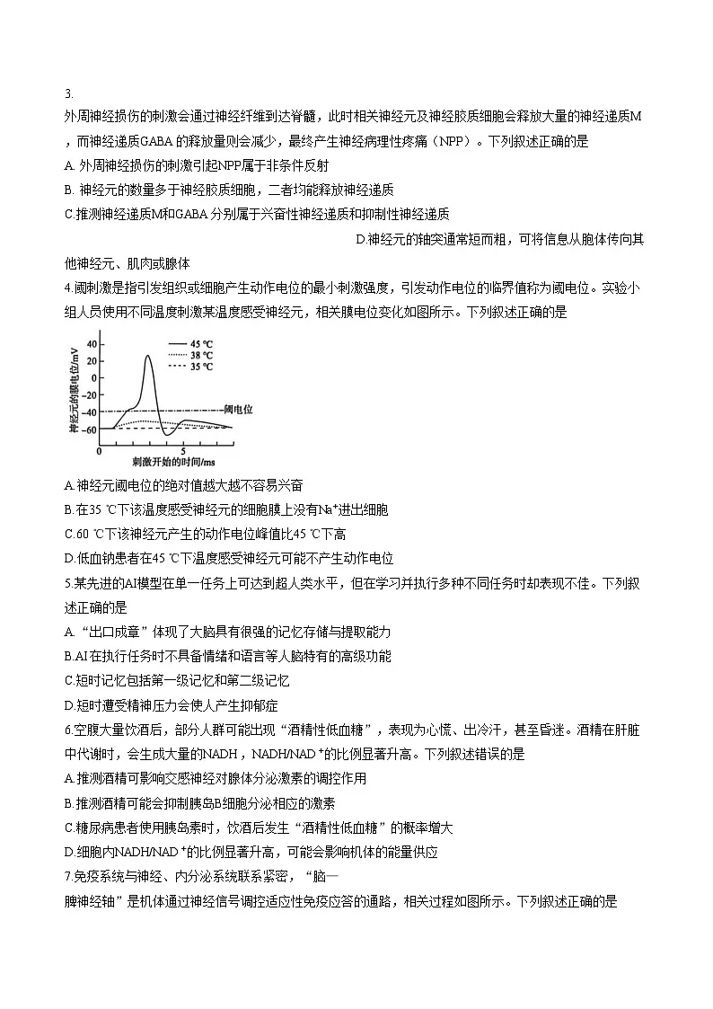 河南焦作市普通高中2025_2026学年上学期高二年级期末考试 生物试卷(A卷)(文字版,含答案)第2页