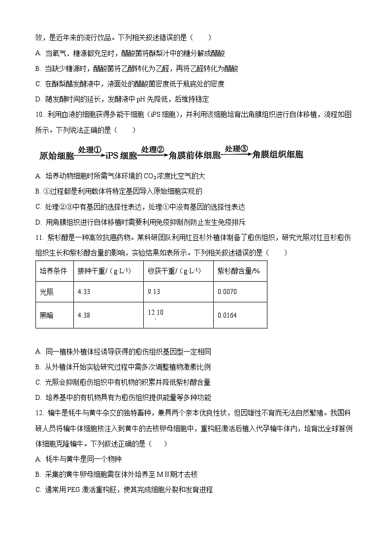 江苏南通市如东县2025-2026学年高二上学期2月期末生物试题(试卷+解析)第3页
