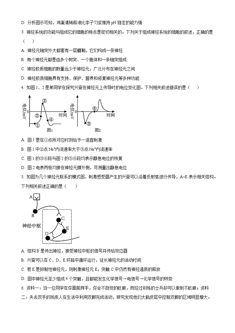 陕西宝鸡市渭滨区2025-2026学年第一学期期末高二生物试卷(试卷+解析)第2页