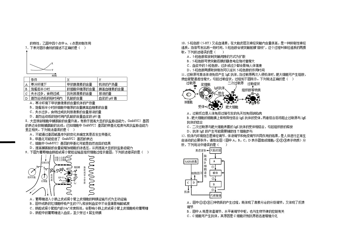2026届高二年级第四次月考生物试卷第2页