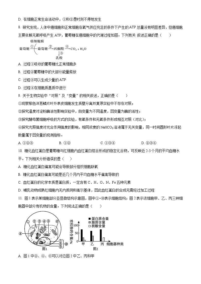 四川省华蓥中学2025-2026学年高一下学期开学考试生物试题(原卷版)第3页