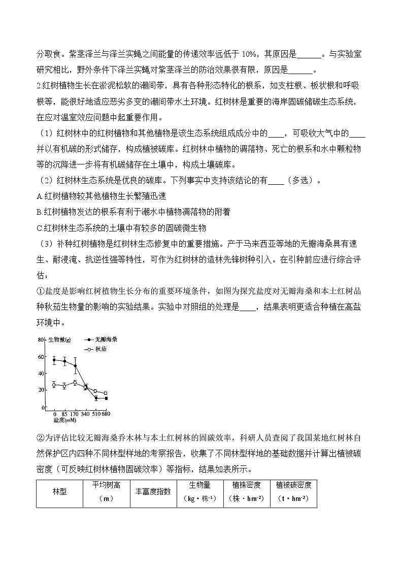 专题11 生物与环境(非选择题)——高考生物学模块分练【新高考版】(含解析)(1)第2页