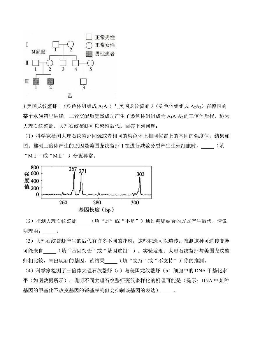 专题8 生物的变异与进化(非选择题)——高考生物学第一轮复习模块分练【新高考版】(含解析)第3页