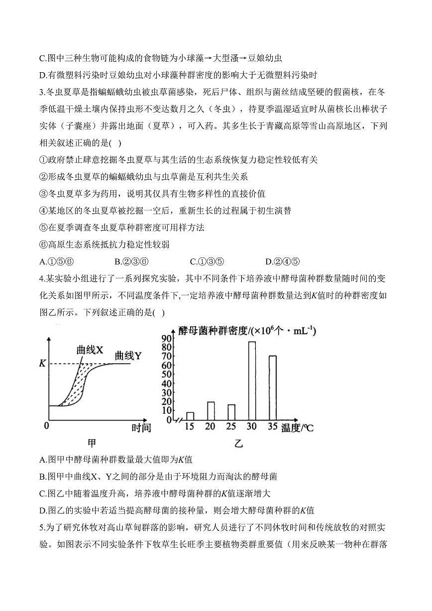 专题11 生物与环境(选择题)——高考生物学第一轮复习模块分练【新高考版】(含解析)第2页