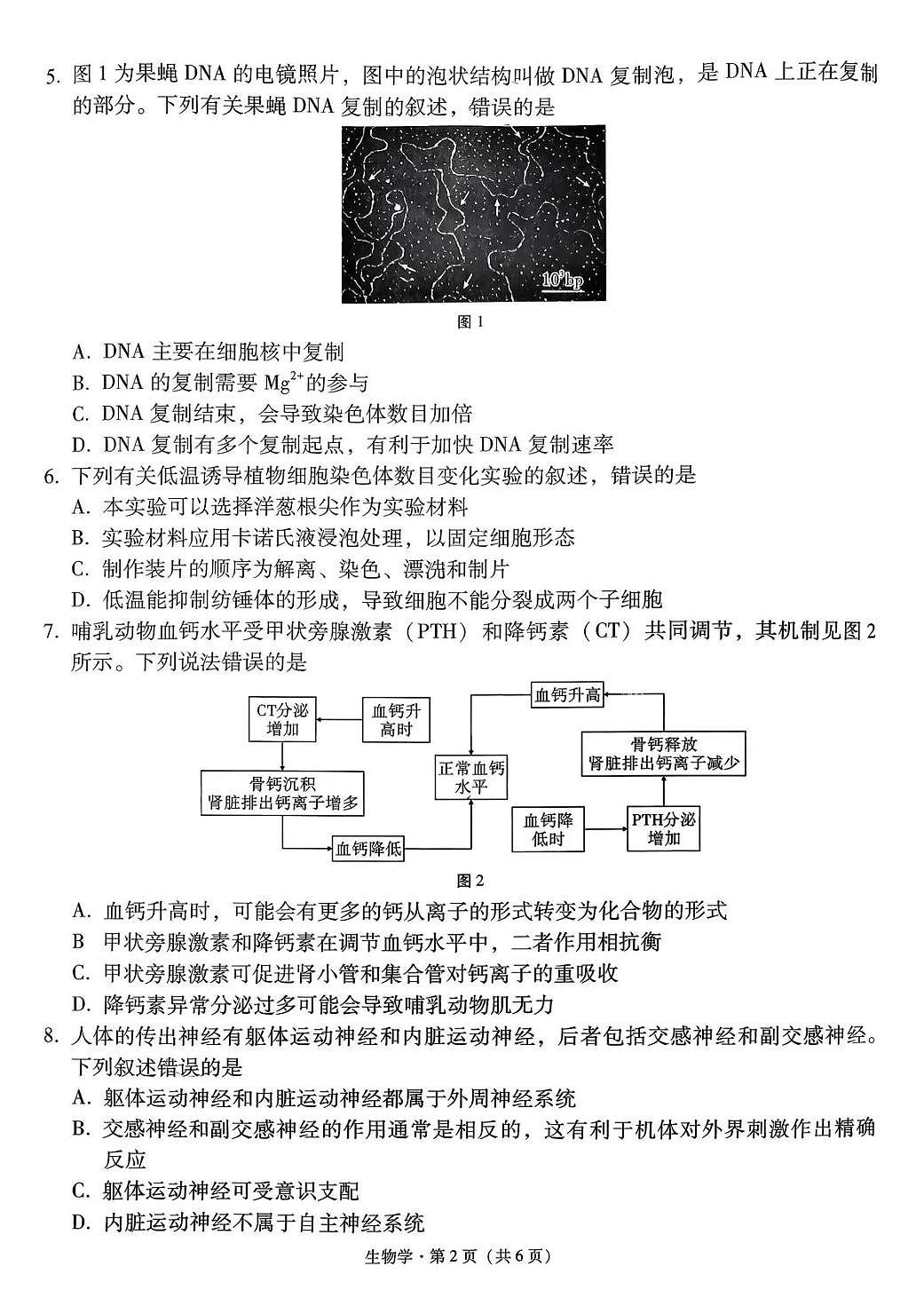 云南师大附中2026届高考适应性月考卷(八)生物第2页