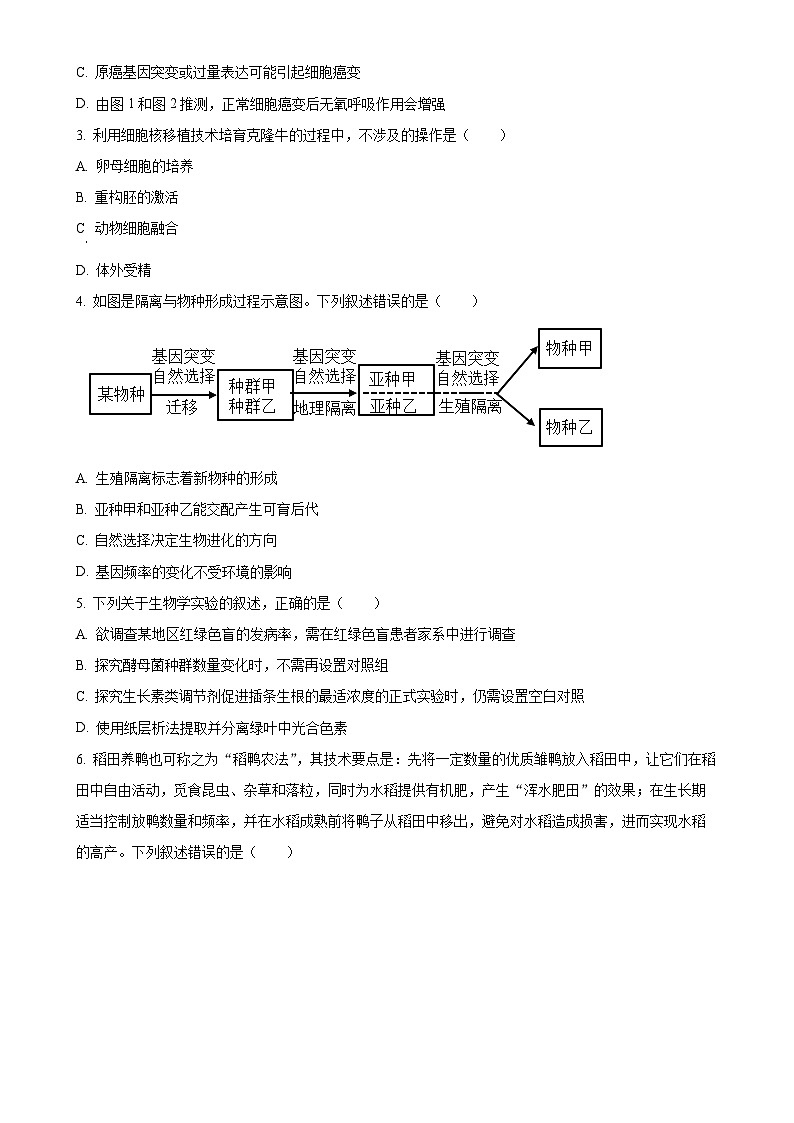 2024届广东省高三下学期5月三模生物试题(原卷版)-A4第2页