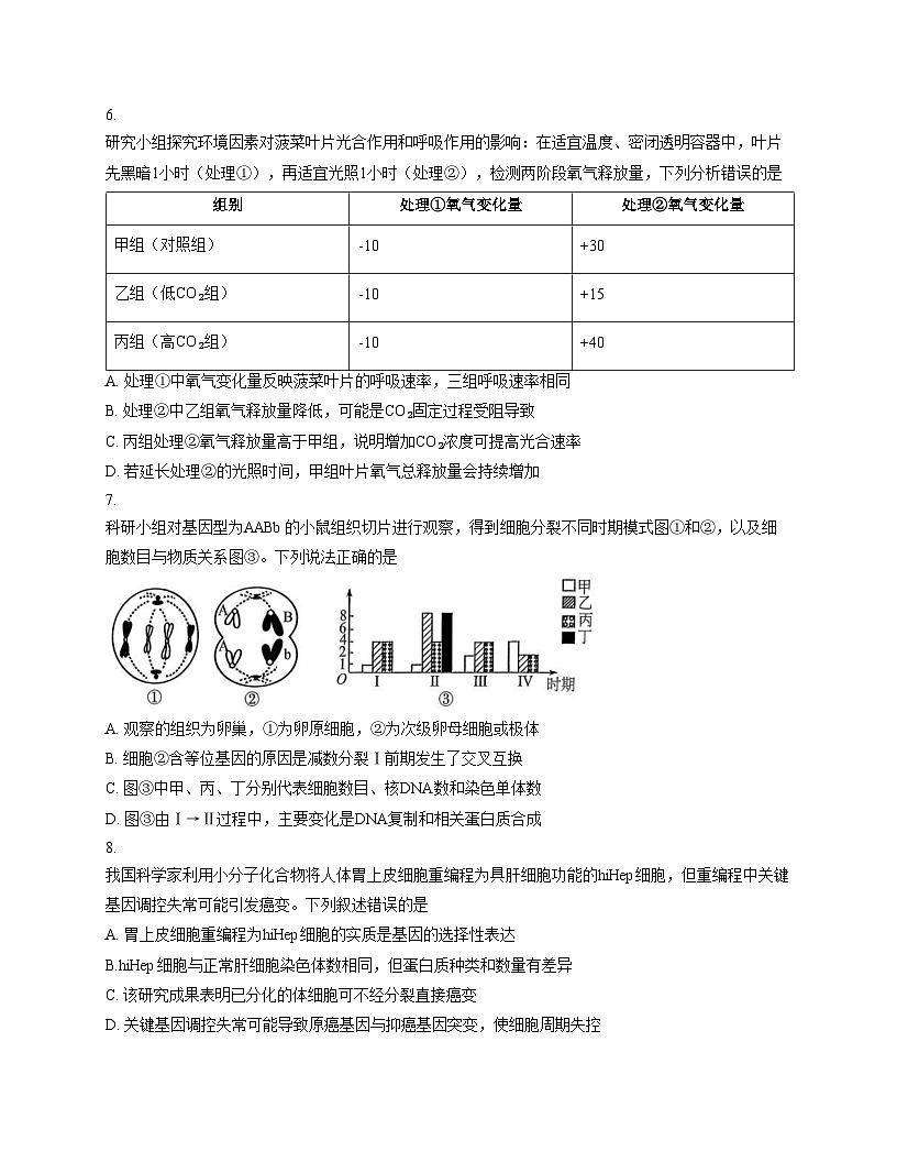 湖南省A佳联考2025_2026学年高三上学期11月期中考试生物试题(文字版,含答案)第3页