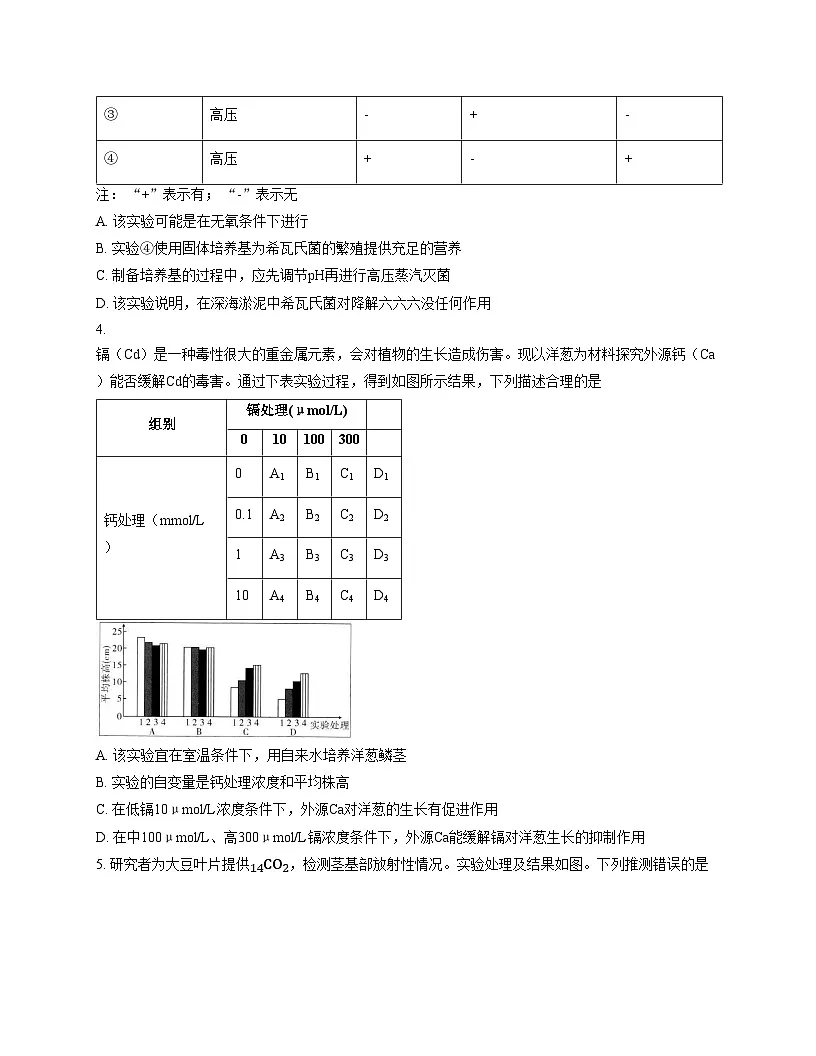 2026届重庆市高三第三次质量检测生物试题(文字版,含答案)第2页