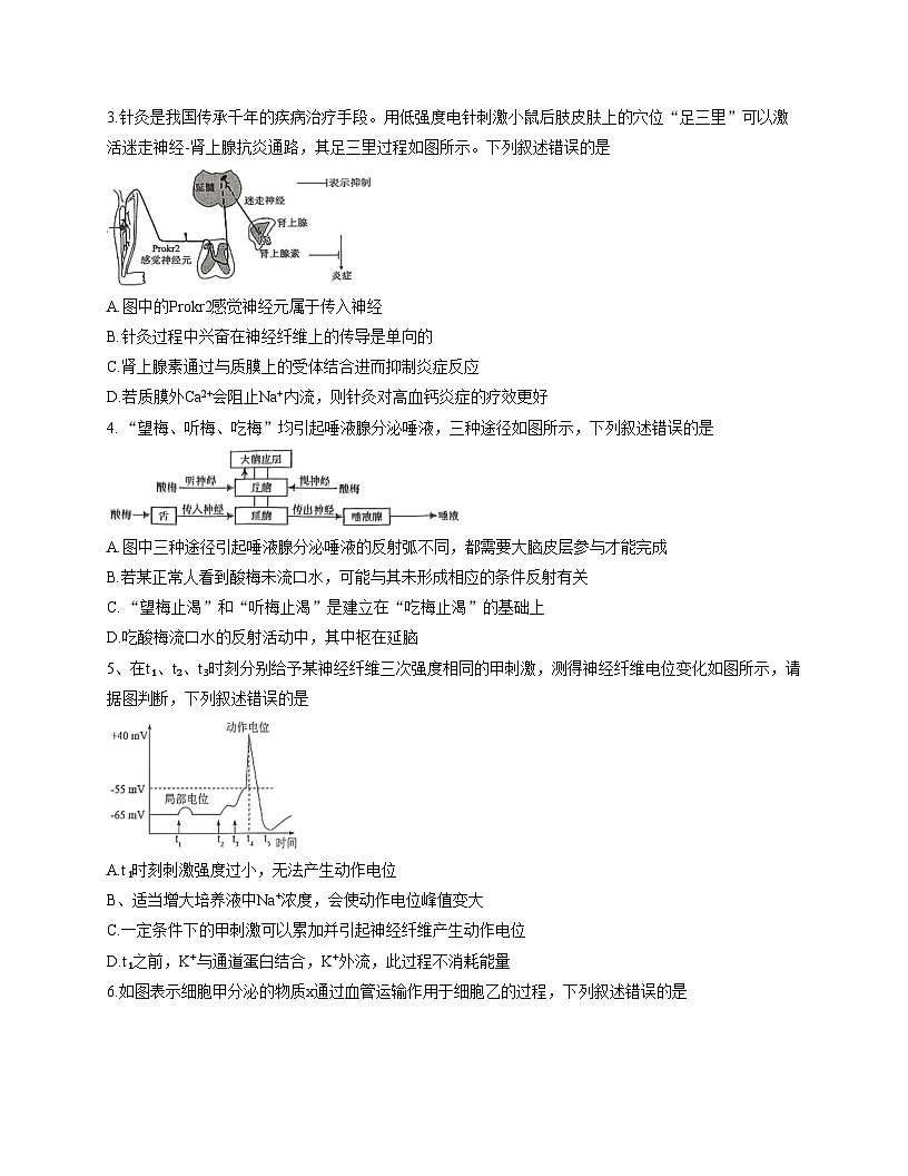 江苏省盐城市东台市2025_2026学年高二上学期期中学业水平考试生物学试卷(文字版,含答案)第2页