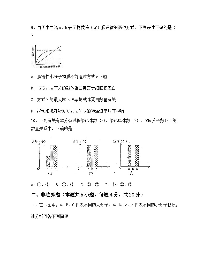 云南省西双版纳市2024年高一上学期期末生物试题(含答案)第3页