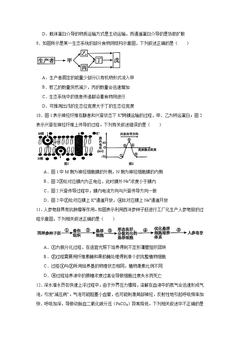 2026年辽宁省辽阳市高三下学期第一次模拟考试生物试卷(无答案)第3页