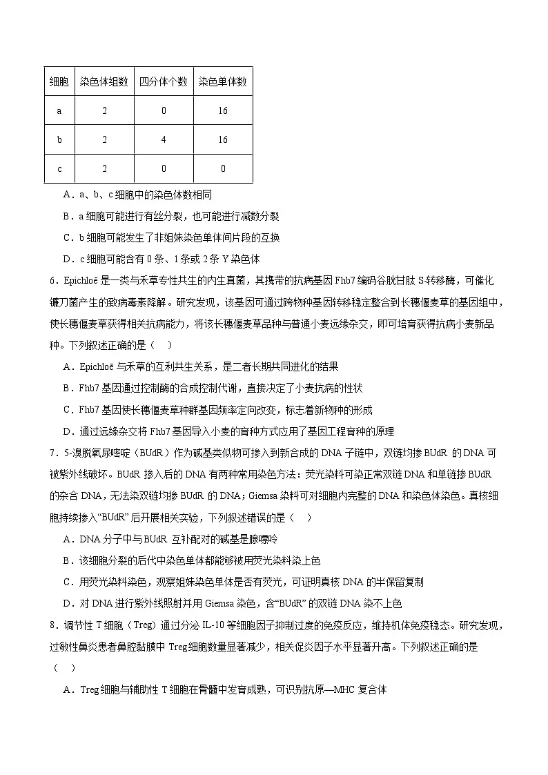 甘肃省兰州市2026届高三下学期第一次模拟考试 生物试卷(含解析)第2页