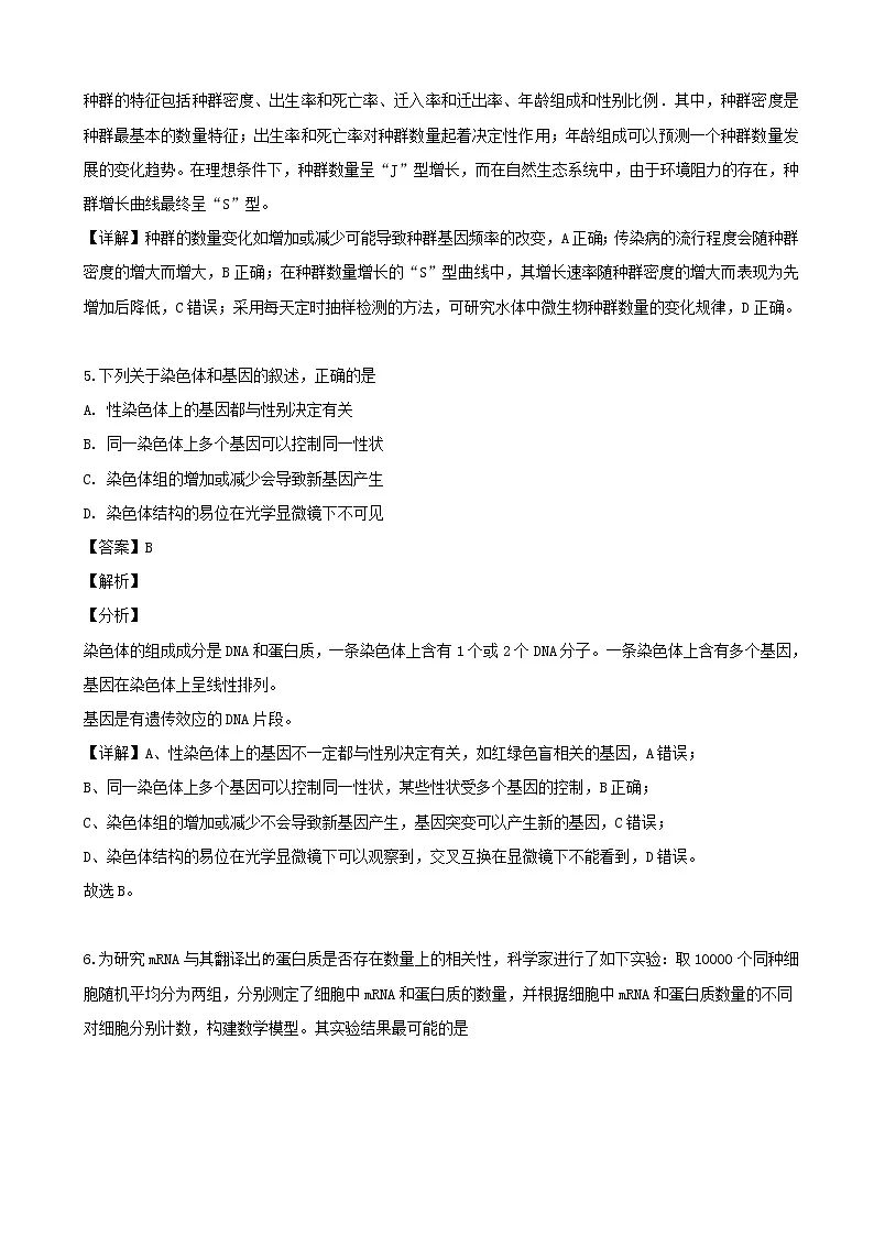 2019届辽宁省沈阳市郊联体高三二模考试理综生物试题(解析版)第3页
