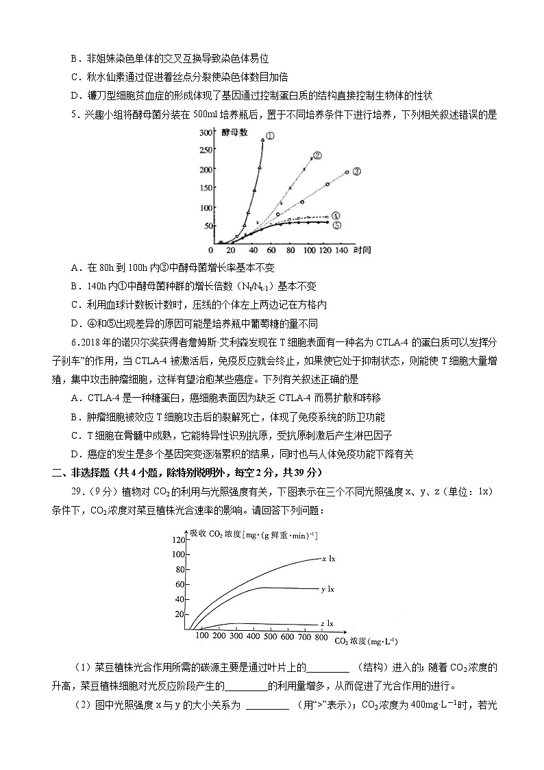 2019届全国普通高中高三5月信息卷 生物(四)(解析版)02
