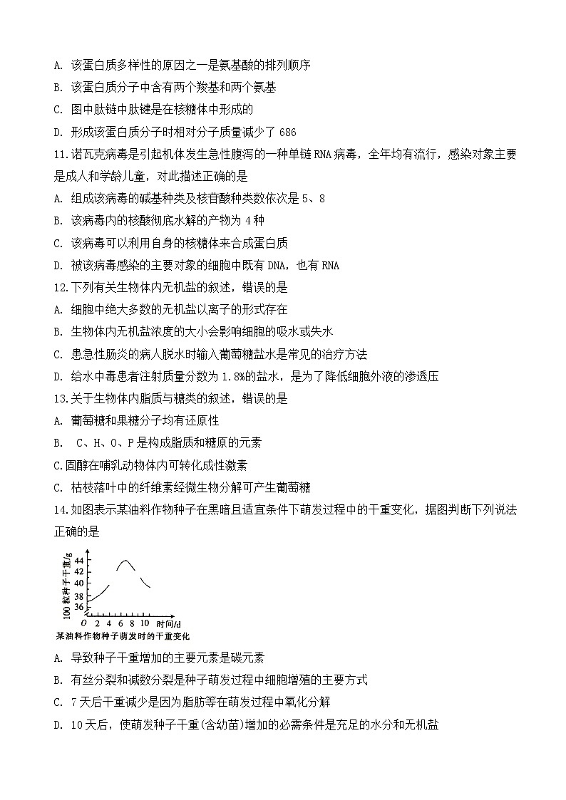 2019届安徽省肥东县高级中学高三上学期8月调研考试生物试卷03