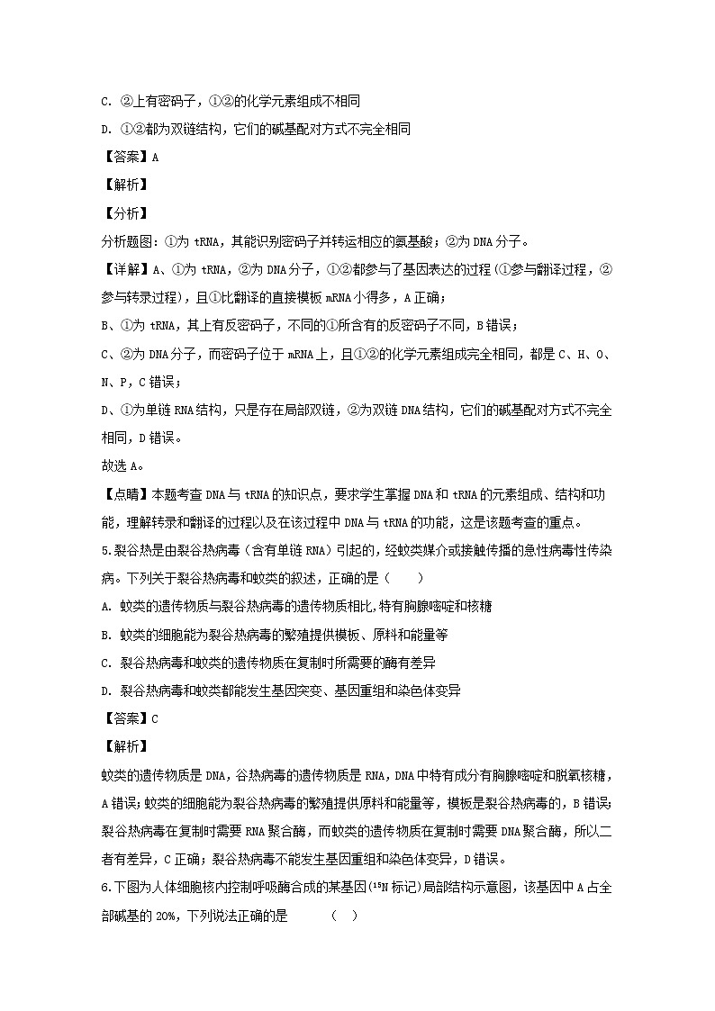 辽宁省抚顺市一中2020届高三上学期期中考试生物试题第3页