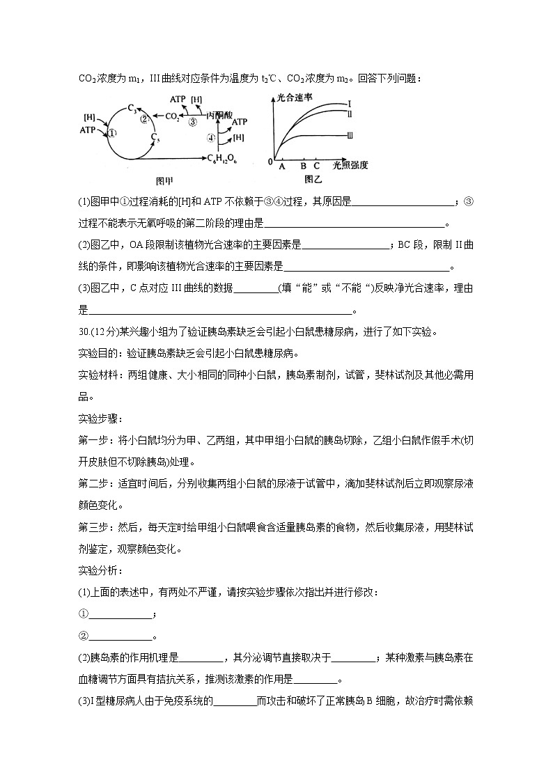 安徽省池州市2020届高三上学期期末考试 生物03