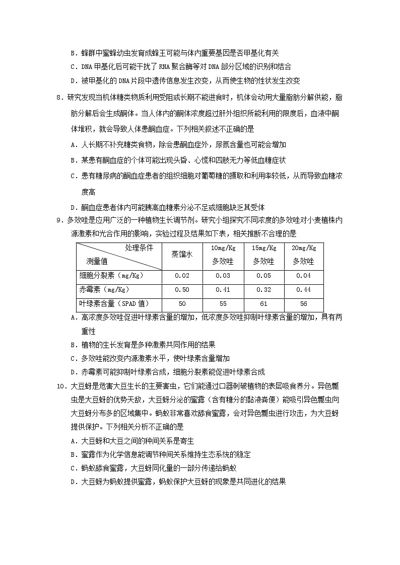 山东省烟台市2020届高三高考适应性练习(一)生物试题第3页