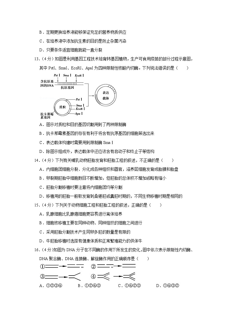 【生物】山東省萊州市第一中學2019-2020學年高二下學期第二次檢測試題第3頁