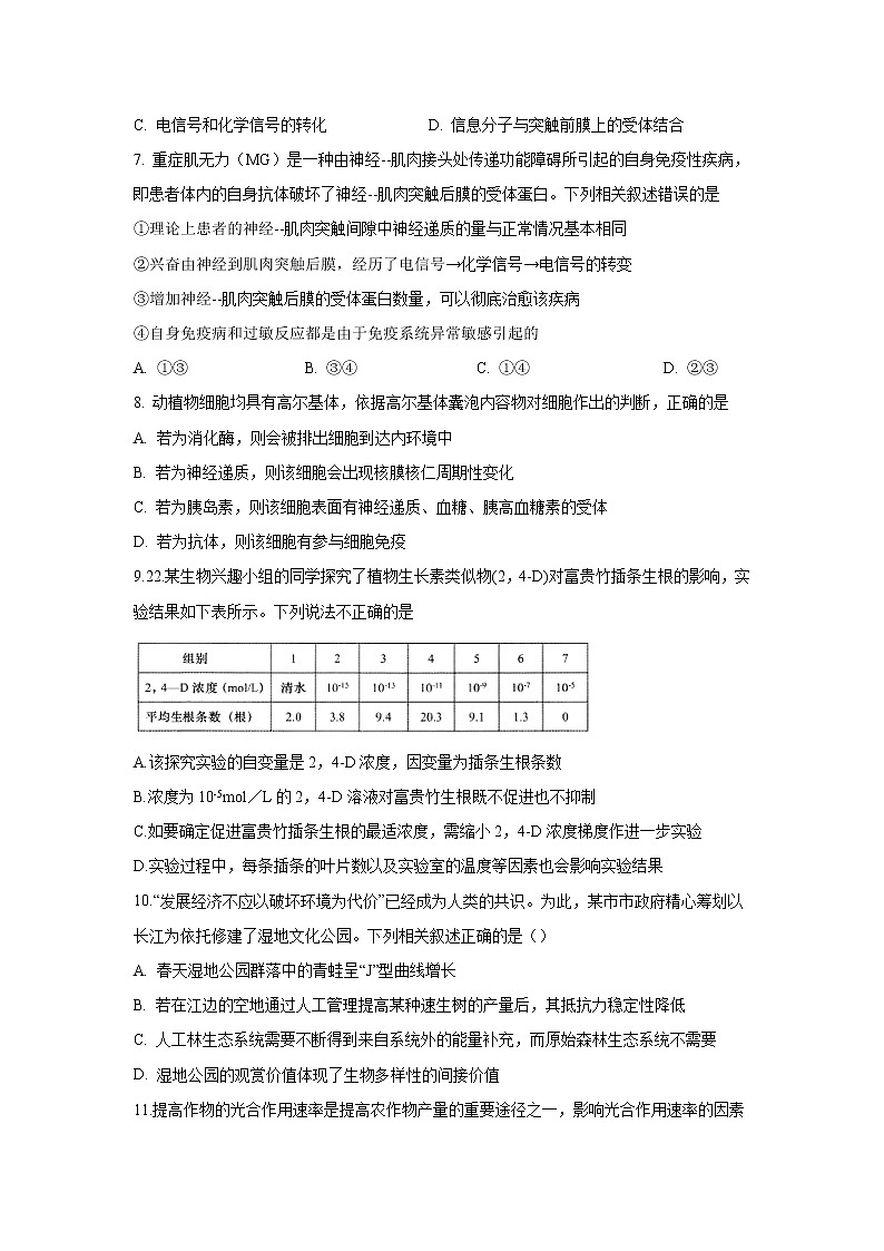 【生物】广东省揭阳市揭西县河婆中学2019-2020学年高二下学期测试卷(三)试题第2页