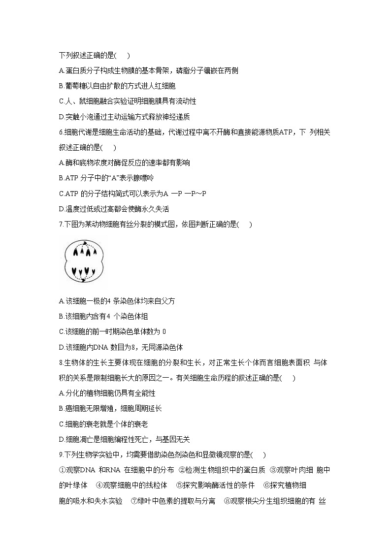 【生物】陕西省榆林市第十二中学2019-2020学年高二下学期第二次月考(期中)试题第2页