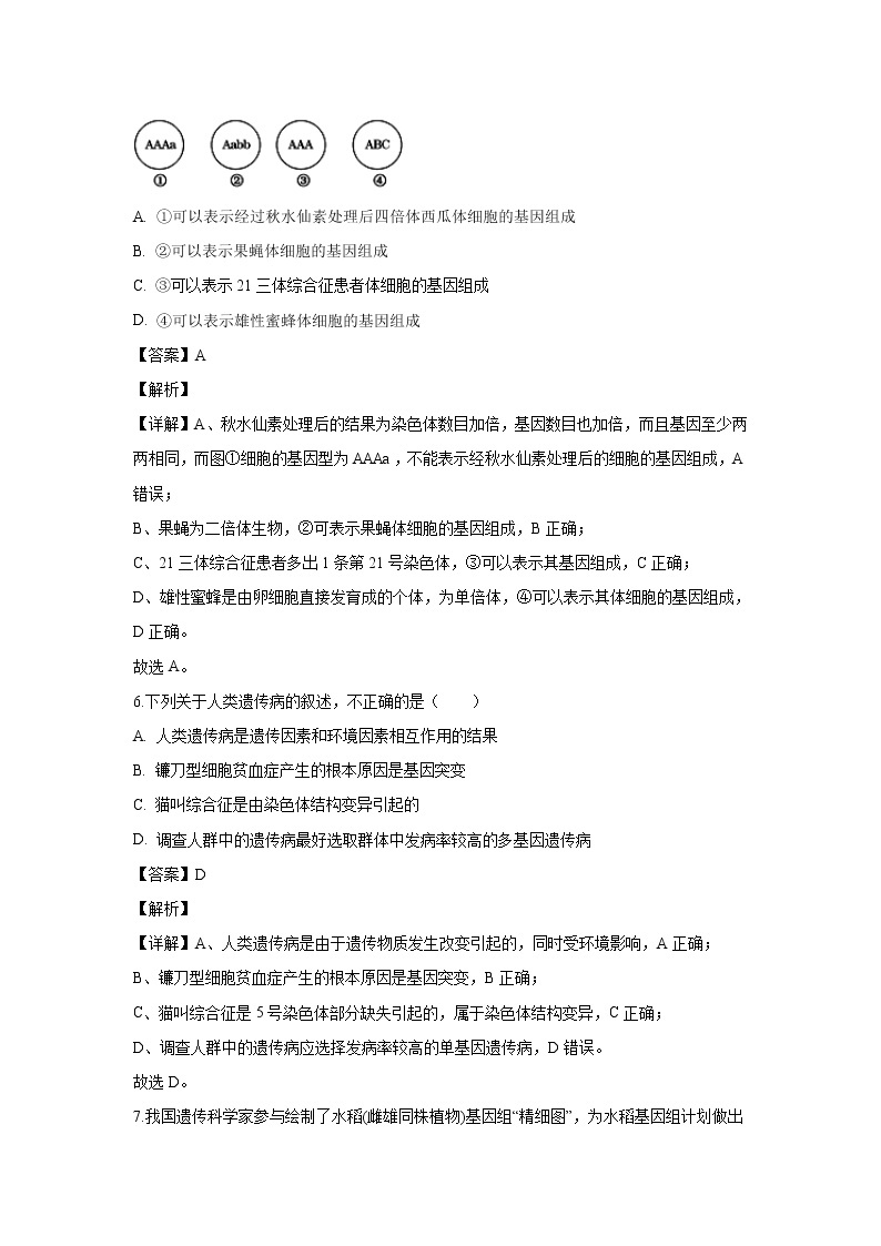 【生物】重庆市长寿区川维中学2019-2020学年高二（10月）月考试题（解析版）03