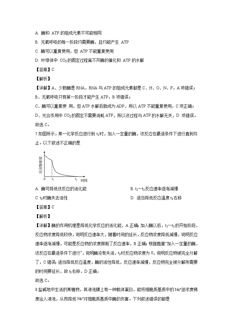 【生物】重庆市巴蜀中学2019-2020学年高二上学期期中考试试题(解析版)03