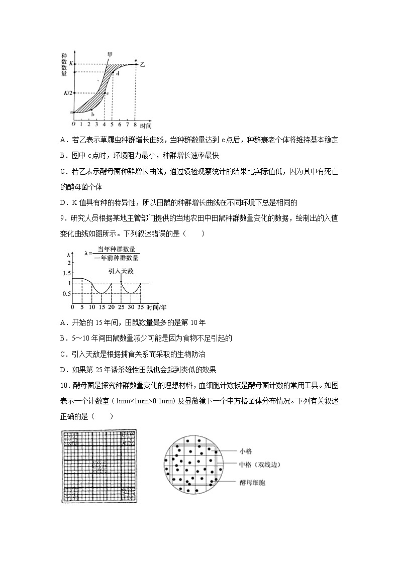 【生物】江西省南昌市八一中学2019-2020学年高二下学期期中考试试题03