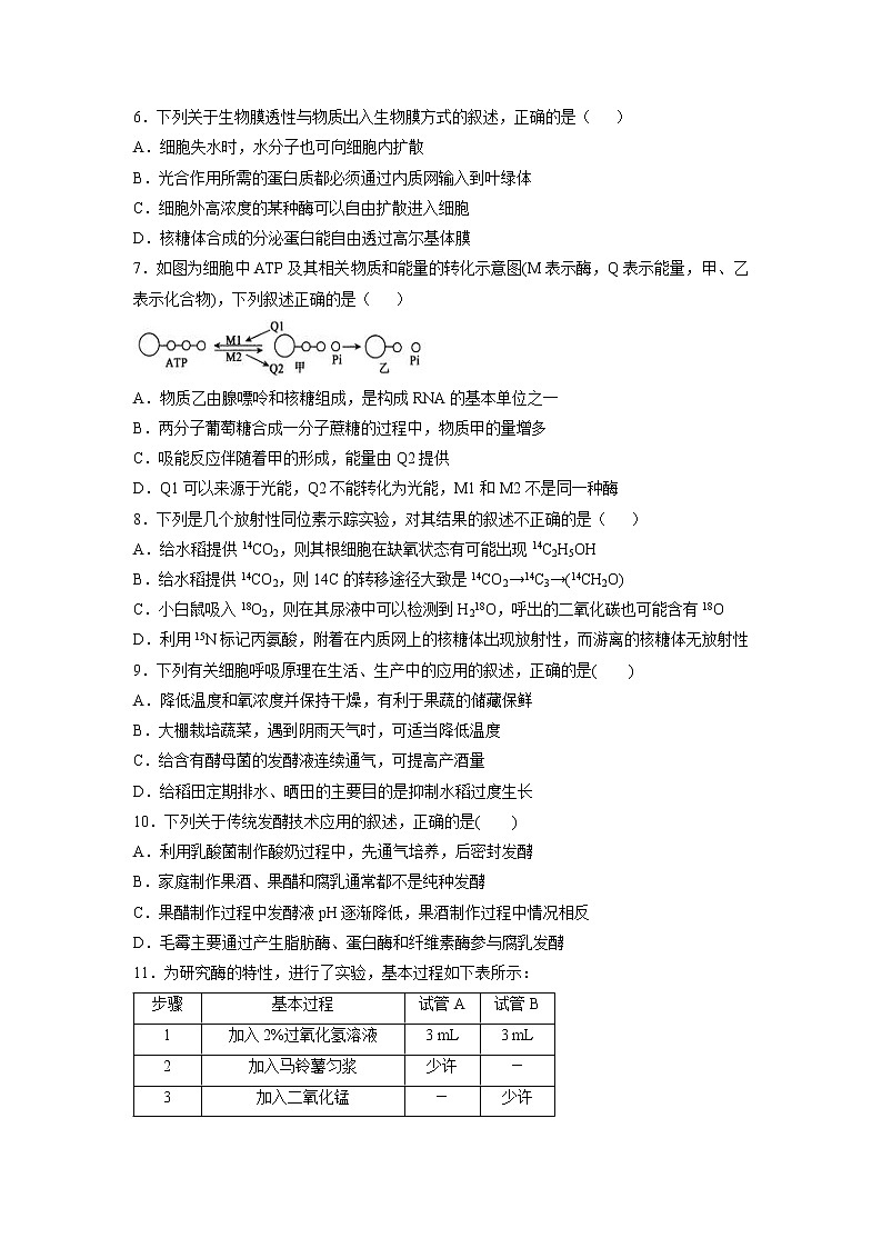 【生物】山东省济宁市曲阜市第一中学2019-2020学年高二下学期期中线上考试试卷02