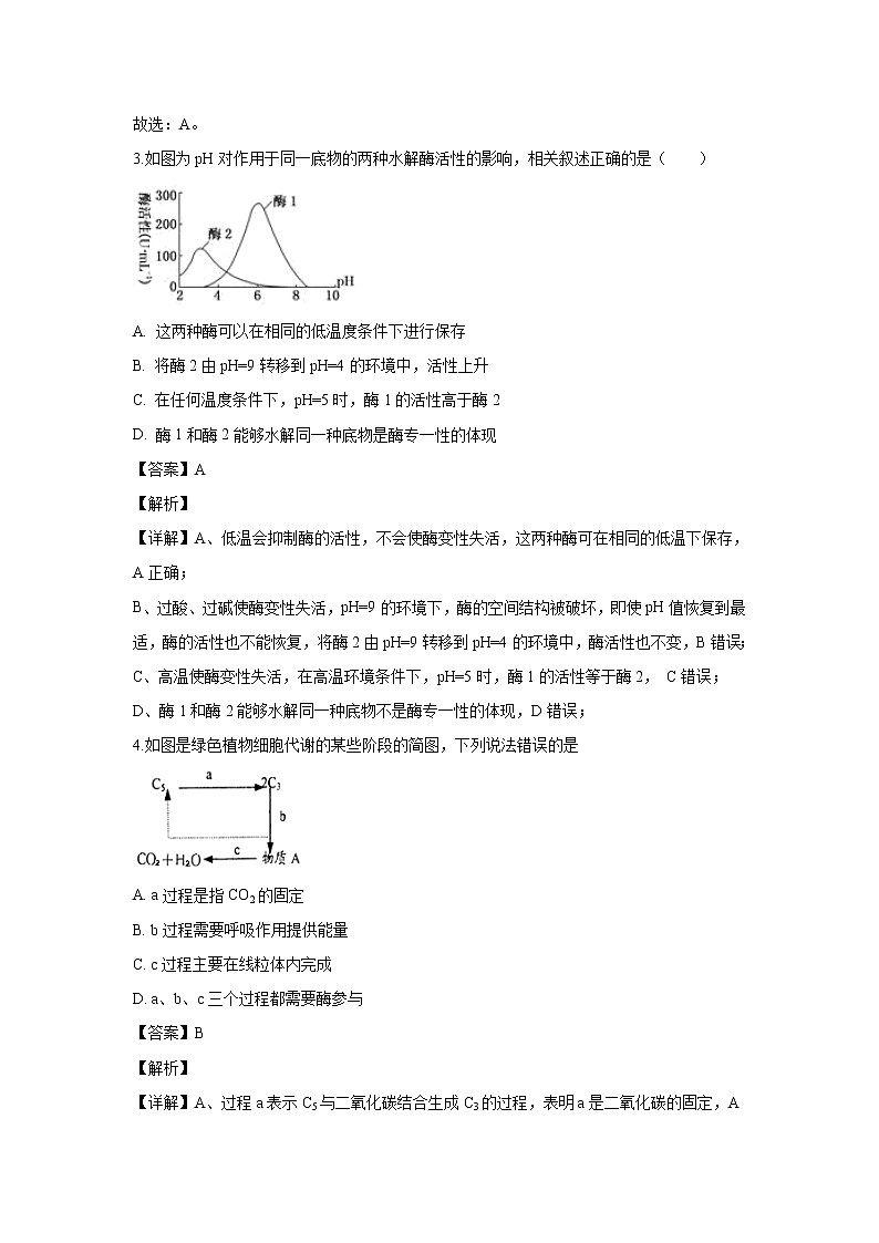 【生物】湖北省恩施州高中教育联盟2019-2020学年高二上学期期中考试试题(解析版)02