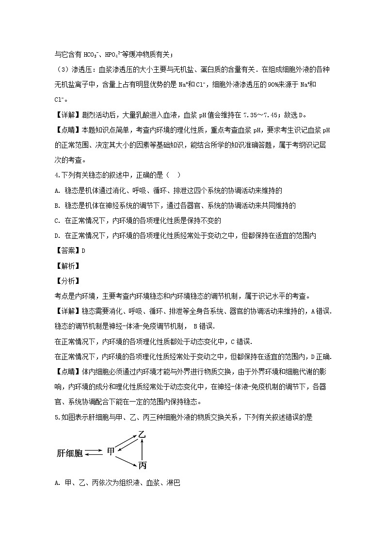 2018-2019学年吉林省汪清县第六中学高二上学期期末考试生物试题 解析版02