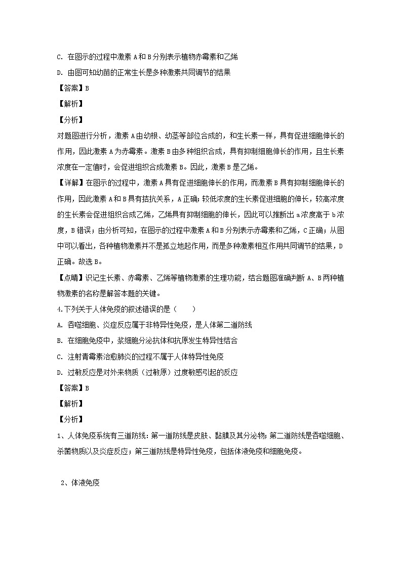 2018-2019學(xué)年遼寧省沈陽市郊聯(lián)體高二上學(xué)期期末考試生物試題 解析版第3頁