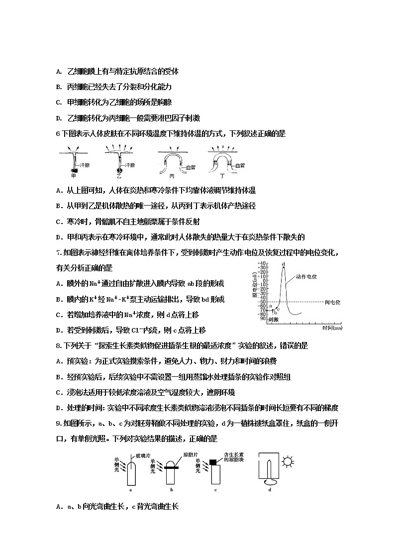 2018-2019学年山西省祁县中学高二上学期期末模拟二考试生物试题 Word版02