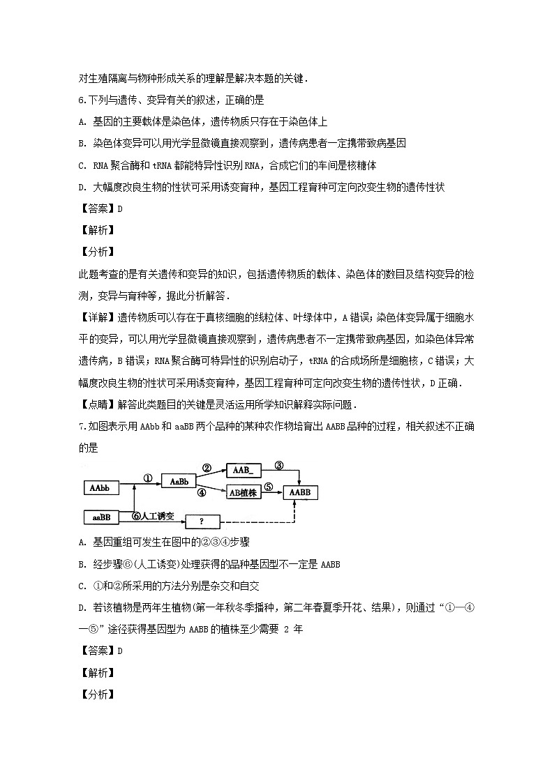 2018-2019学年贵州省铜仁市第一中学高二上学期期末考试生物试题 解析版03