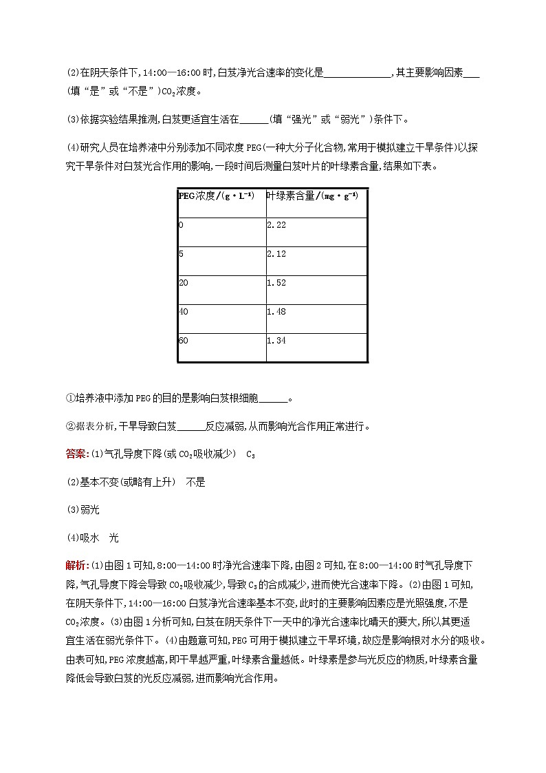 广西专用2020高考生物二轮复习非选择题考前抢分训练1细胞呼吸和光合作用含解析03