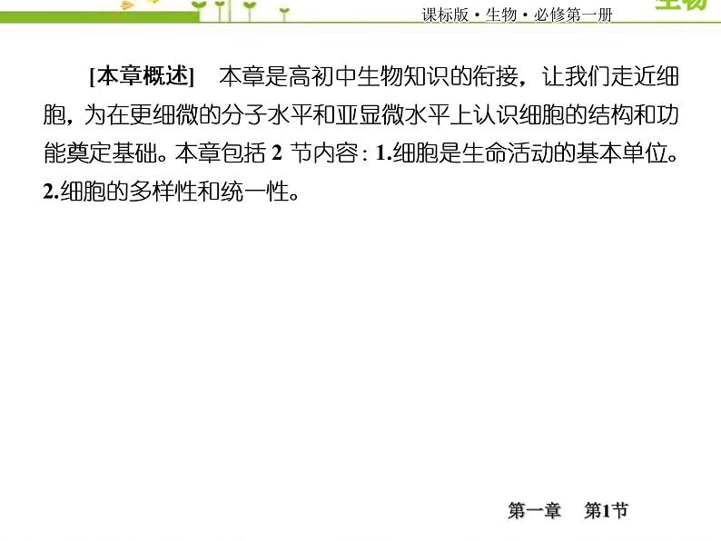 (新)人教版高中生物必修1教学课件:1-1细胞是生命活动的基本单位02