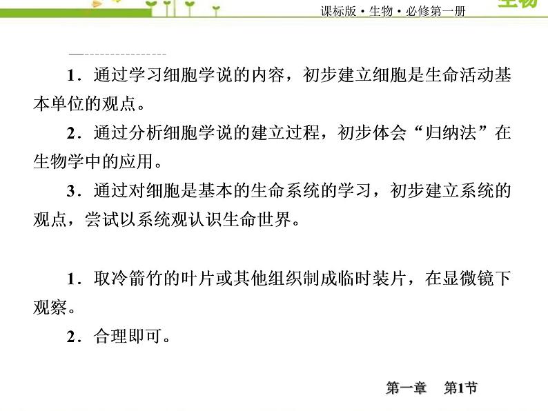 (新)人教版高中生物必修1教学课件:1-1细胞是生命活动的基本单位04