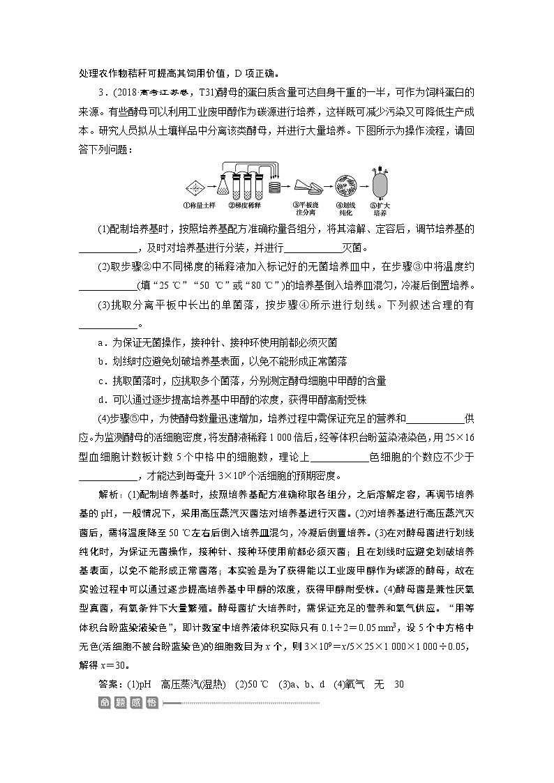 2020江苏高考生物二轮讲义:2专题十六 生物技术实践及选修模块实验整合提升第3页