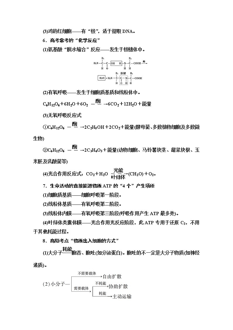 2020新课标高考生物二轮教师用书:第2部分专项3 易错易混 要点重温02